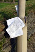 A38 Five lanes - Orders pinned to a lamppost