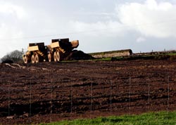 Excavation works for the roundabout