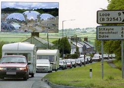 Queue of caravans