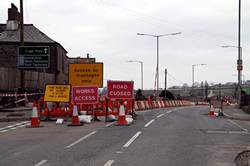 Road closed at Five lanes