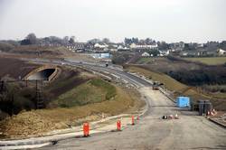 Route of the new A390 looking East from Treburgie