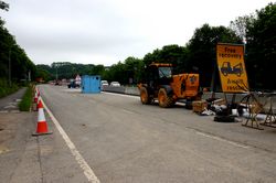 A38 - Moorswater - closed eastern carriageway