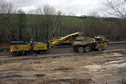 Planing machines removing the old road surface