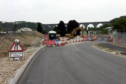 Temporary road at Moorswater