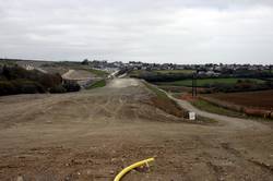 Embankment over the railway bridge looking NE