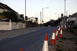 A38 - Five lanes - looking west down the A38