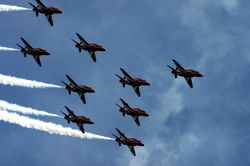 Red Arrows over Fowey