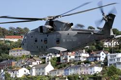 Royal Navy Merlin over Dartmouth