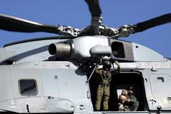 Royal Navy Merlin over Dartmouth