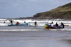 Surf rowing - Saunton Sands