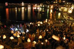 Christmas lights at Mousehole