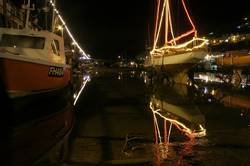 Christmas lights on the East Looe River