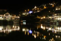 Christmas lights on the East Looe River