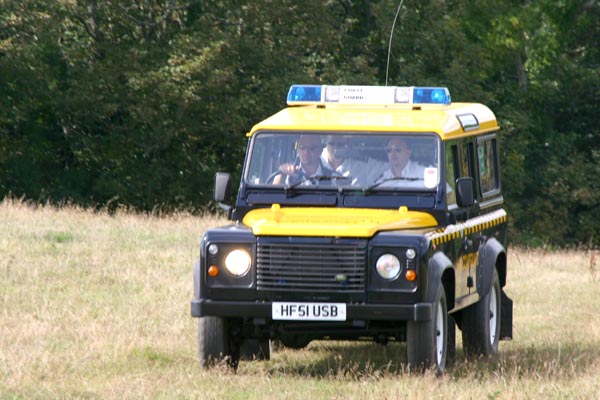 Coastguard landrover coming accross the fields