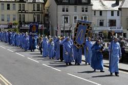 the procession crosses the bridge