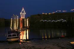 Christmas lights at Mousehole