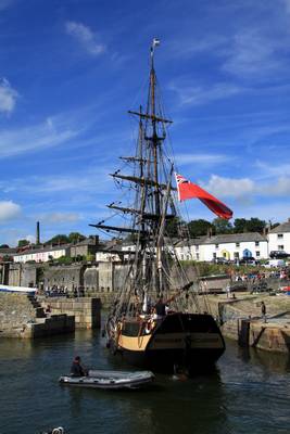 Charlestown - The tall ship Phoenix entering the harbour.