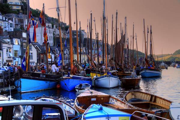 2011 Looe Lugger Regatta - Luggers moored on West looe Quay - © Ian Foster / fozimage