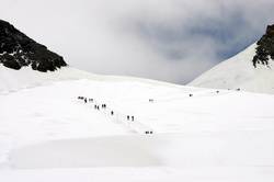 A 45 minute hike takes you to the Monchsjochhutte