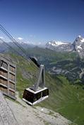 Cable car leaving the Birg