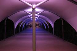 O2 arena - covered walkways to the pier