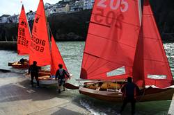 Preparing the sail boats on the seafront, East Looe