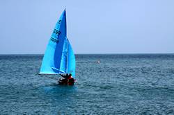 Sailing out into Looe Bay