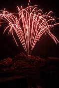 ZaPolperro fireworks over Peak rock and the harbour