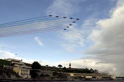 Allied Air Salute -  Red Arrows - lymouth Hoe