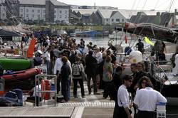 Press interviews on the pontoons